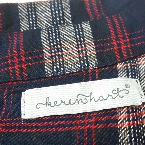 Karen Hart Plaid Tunic Button Back Size Medium - Picture 7 of 13